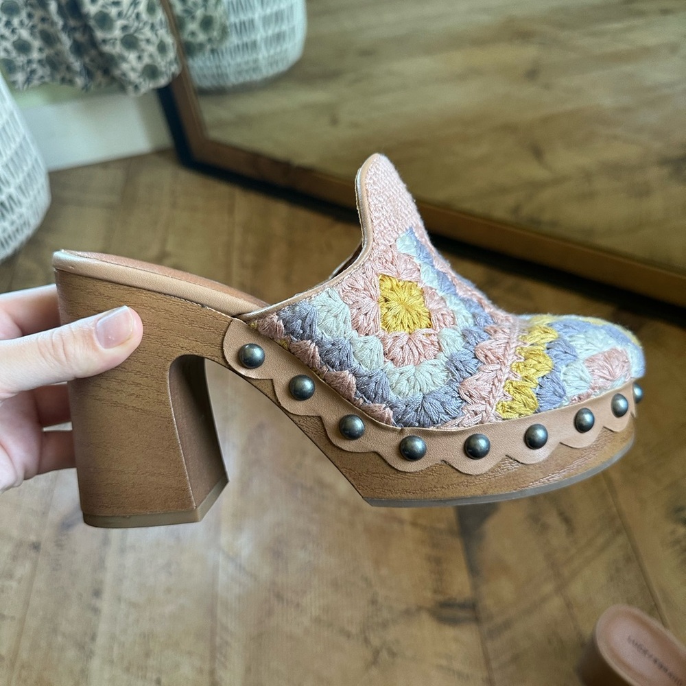 Lucky Brand Crochet Clogs